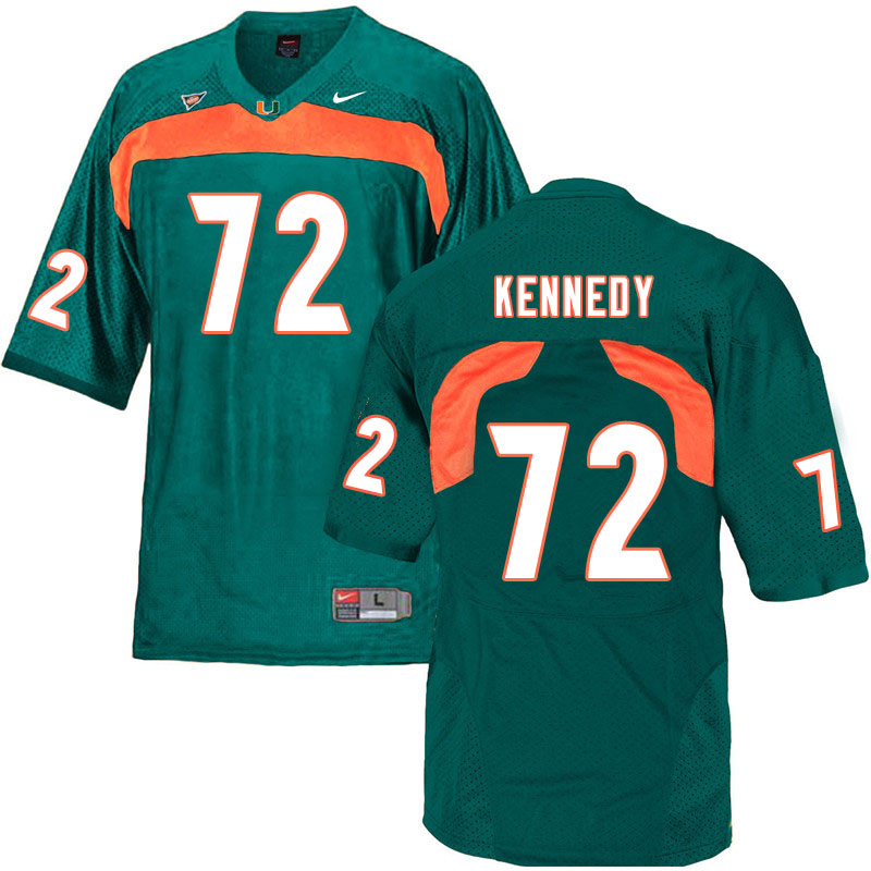 Nike Miami Hurricanes #72 Tommy Kennedy College Football Jerseys Sale-Green